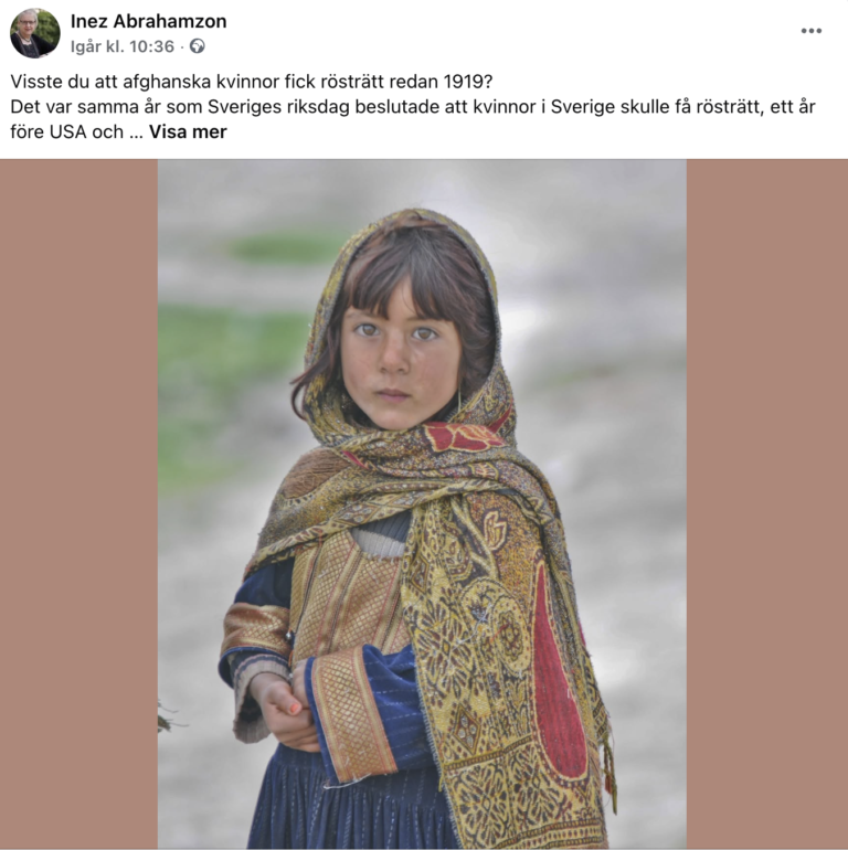 Flicka med traditionell sjal. Bilden används i en krönika om kvinnors rättigheter, fanatism, religion och människors benägenhet att bli tvärsäkra på sina egna förklaringsmodeller.